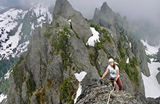 Aubrey Corbett in 2022, climbing another mountain