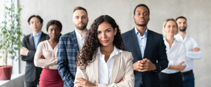 Entrepreneurial students posing in a group