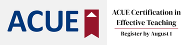 ACUE Certificate in Effective Teaching - Register by August 1
