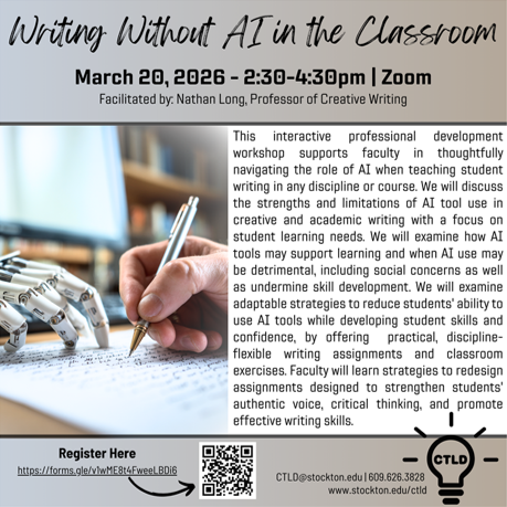Writing Without AI in the Classroom Flyer