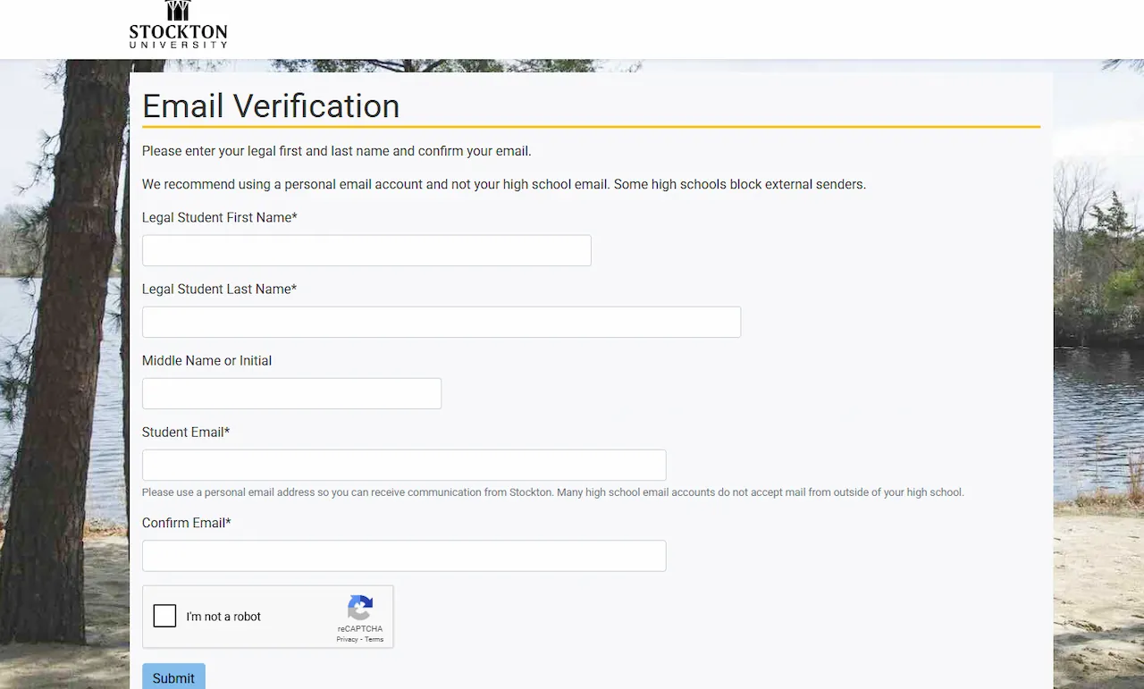 Screenshot showing email verification field in the Dual Credit gateway