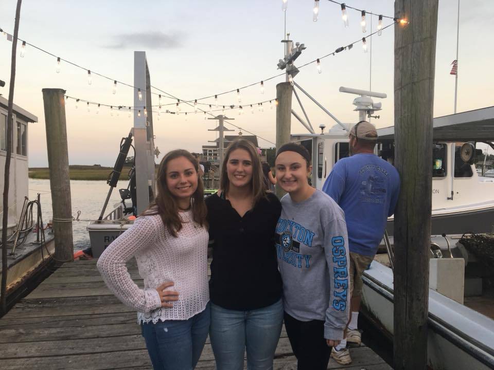 Students on docks for research