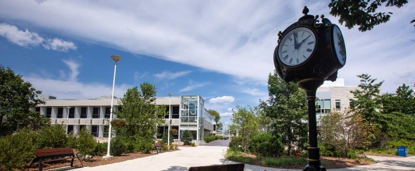 The clock near the university walkway is nicknamed "Big Ben"