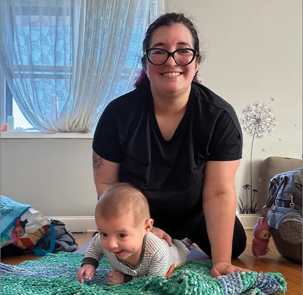 Stephanie Feldman and her child