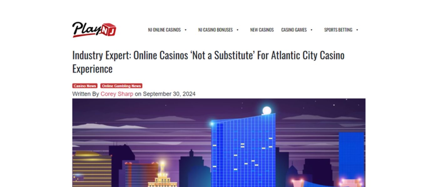 Industry Expert: Online Casinos ‘Not a Substitute’ For Atlantic City Casino Experience