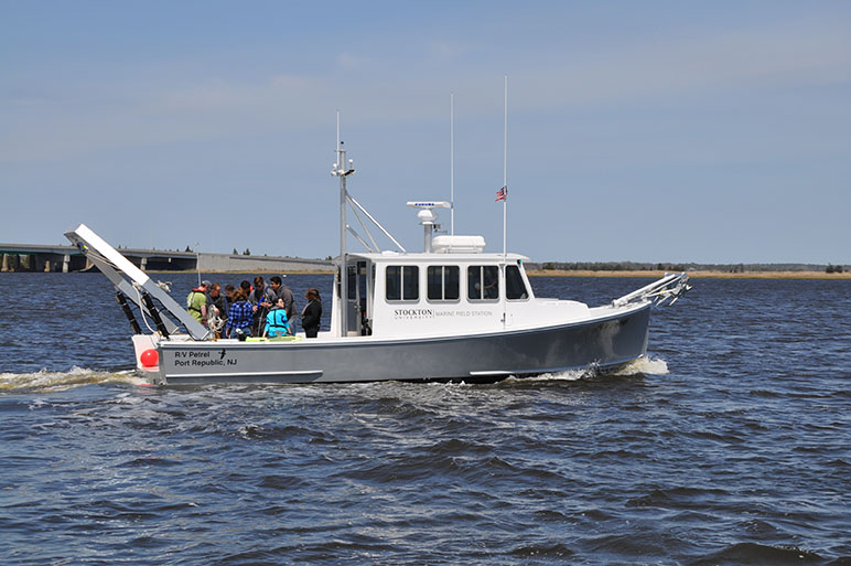 Marine science students out in the field on the RV Petrel