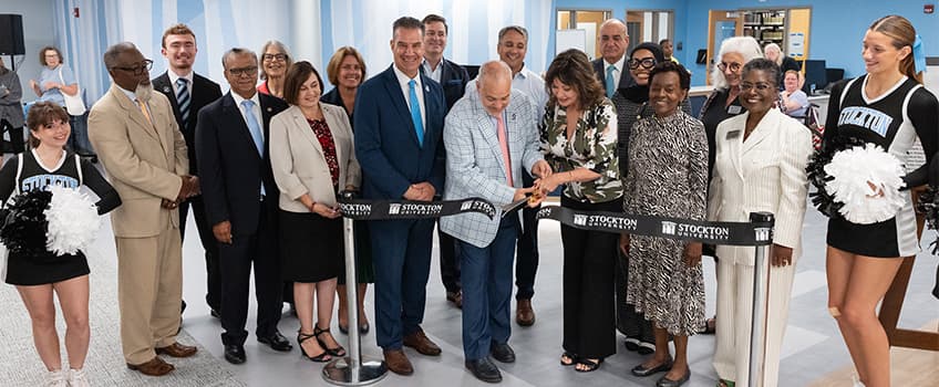 Stockton University library ribbon cutting