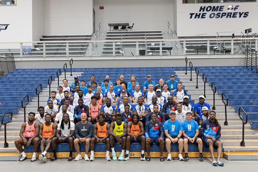 haiti national soccer team with stockton university staff