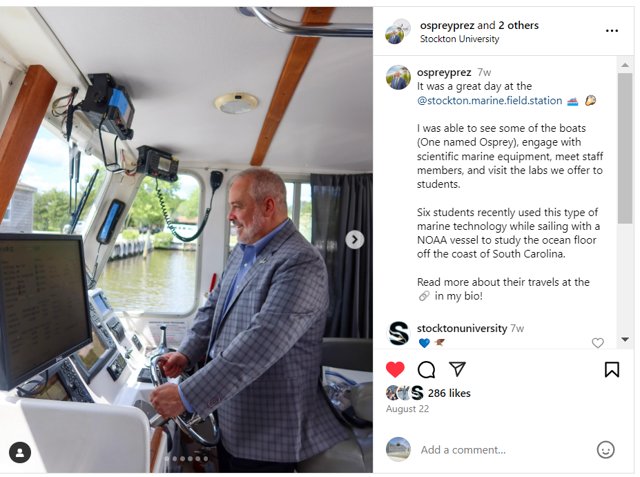 Prez Joe on R/V Osprey