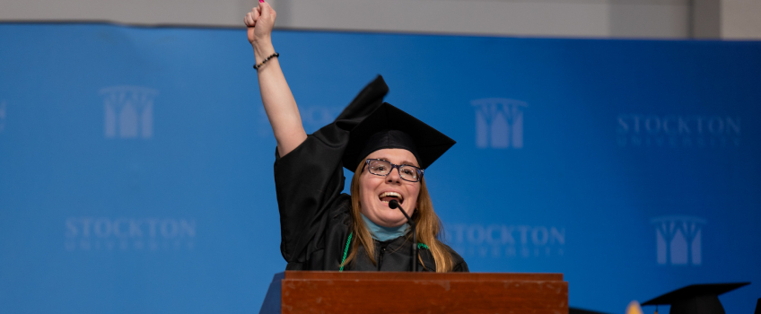 Liz Rivera, SOAN Alum, Speaking at Stockton's 2024 Doctoral and Master's Commencement