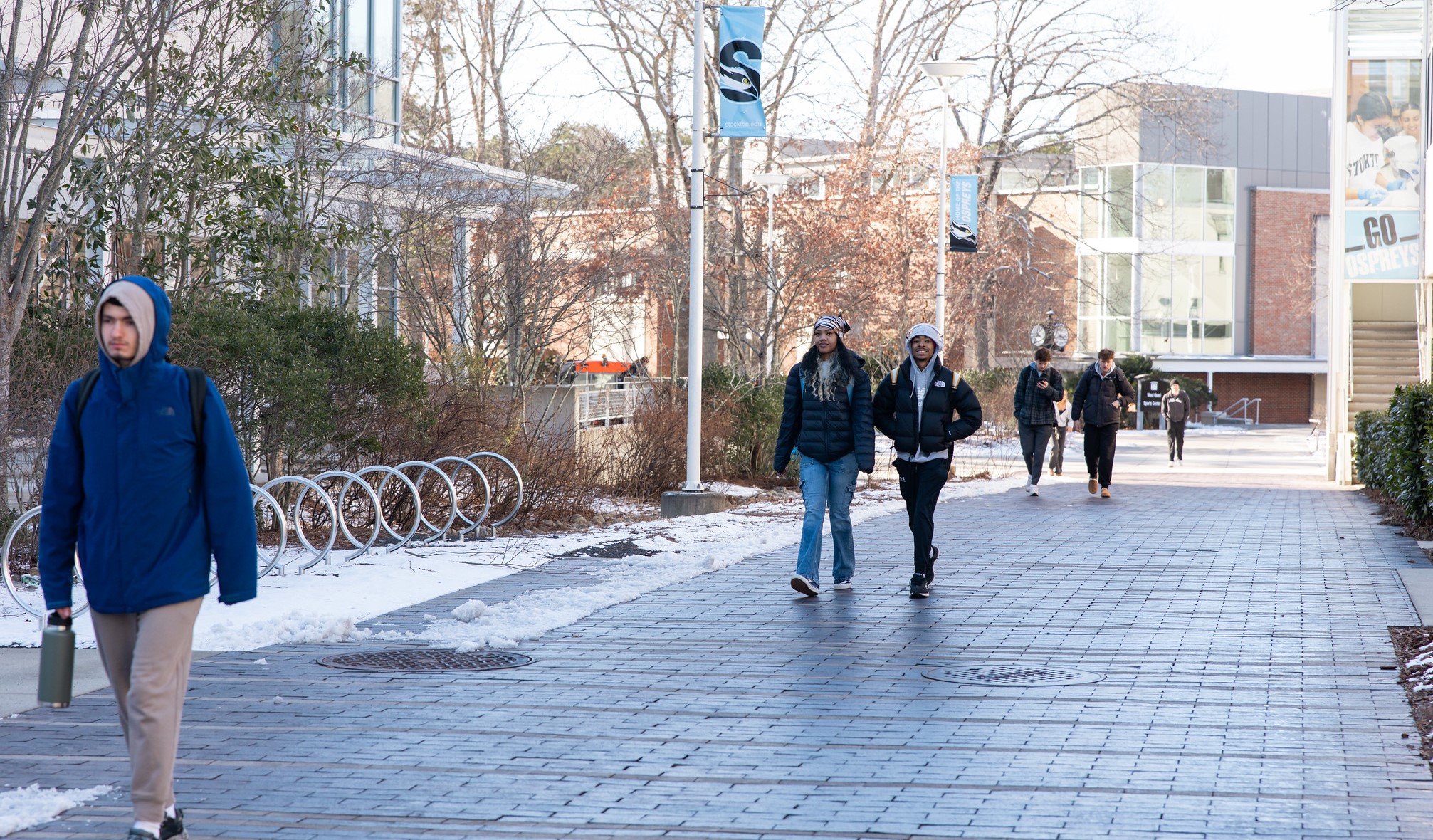 students walking outside