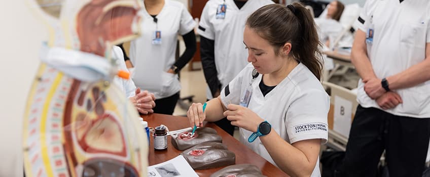 stockton student working on medical assignment