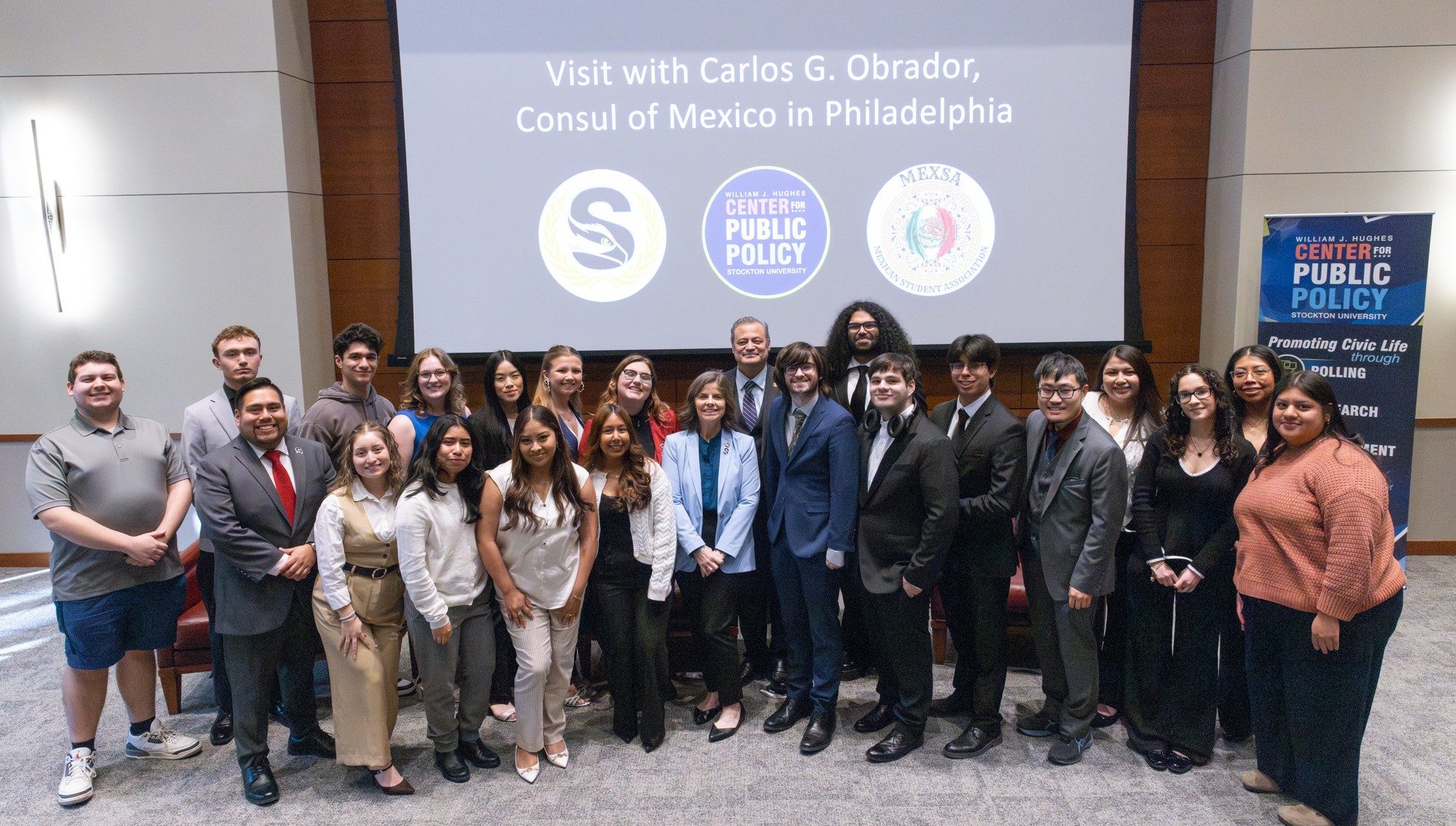 Carlos G. Obrador students and staff with Carlos G. Obrador, consul of Mexico