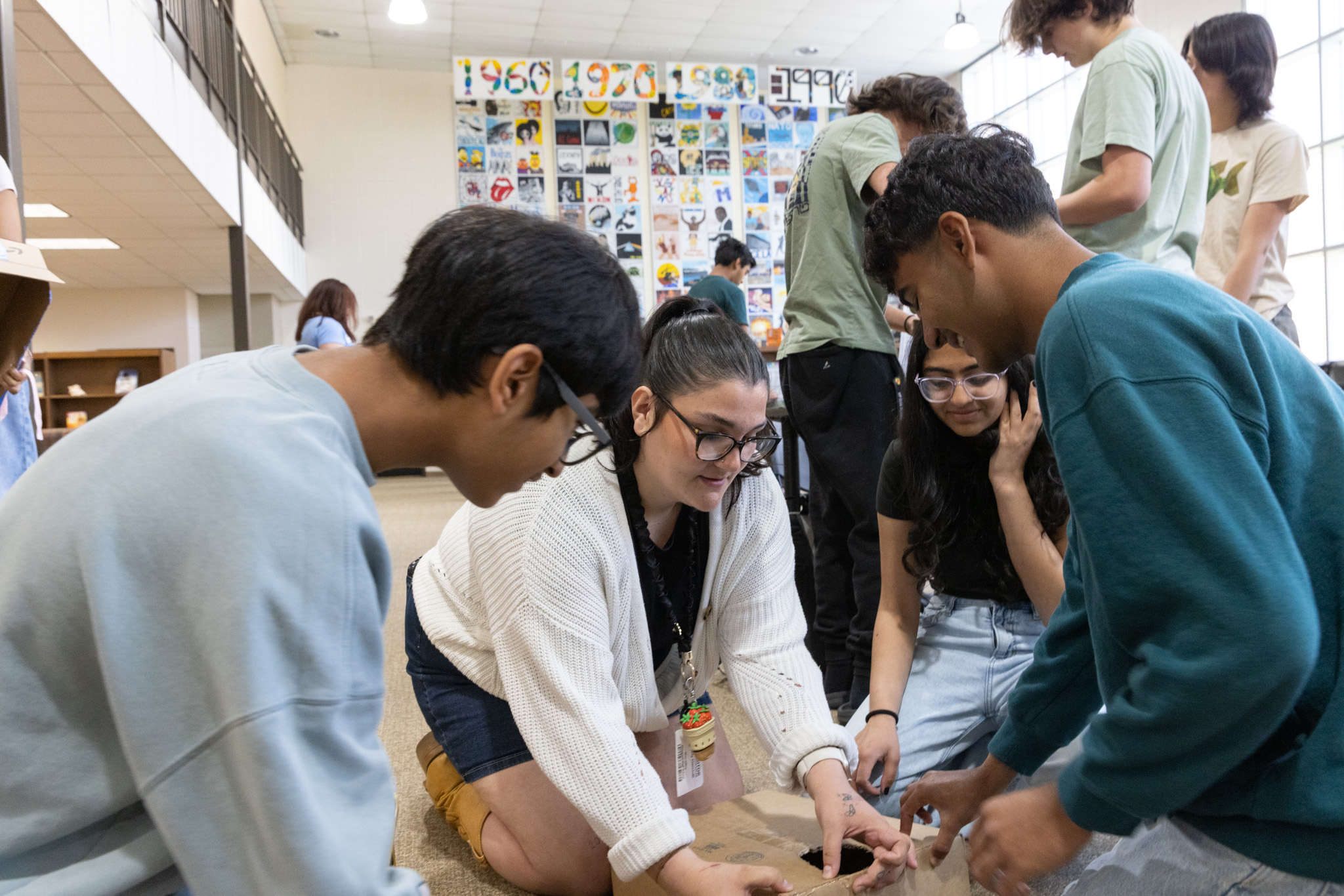 Stockton student Carly Cianciulli works with high schoolers