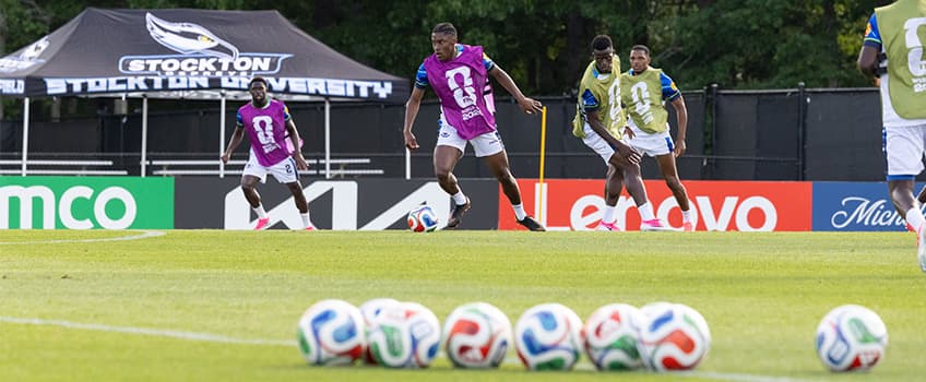 Haiti National Soccer Team practicing at Stockton University