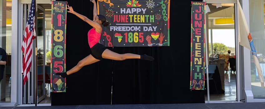 Performer during Juneteenth event 
