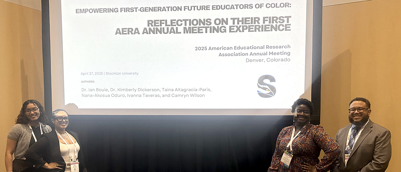 students presenting at AERA meeting